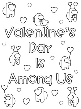 Preview of Valentine's Among Us Coloring Page