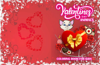 Preview of Valentine's Animals Coloring book for kids