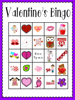 Valentine's Day Bingo (30 completely different cards & calling cards ...