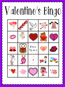 Valentine's Day Bingo (30 completely different cards & calling cards ...