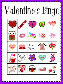 Preview of Valentine's Day Bingo (30 completely different cards & calling cards included!)