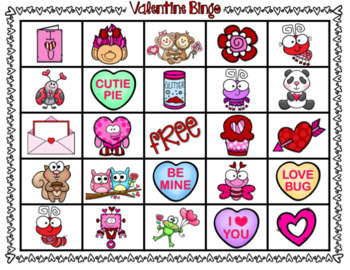 Valentine's Bingo Game : Hard Copy & Distance Learning by Monkey Bars