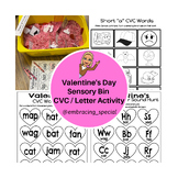 Valentine's CVC and Letter Sound Sensory Bin