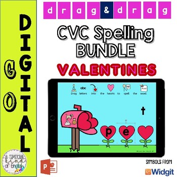 Preview of Valentine's - CVC spelling Digital Drag and Drop