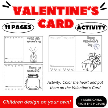 Preview of Valentine's Card - Worksheet & Design for Children activity!