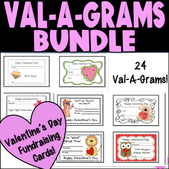 Preview of Valentine's Cards Candy Grams Val-A-Grams Community Service Fundraiser BUNDLE