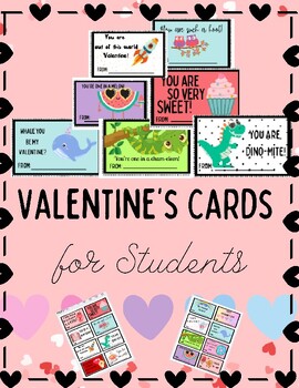 Valentine's Cards for Students from Teacher by The Magic Apple | TPT