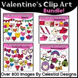 Valentine's Clip Art Bundle - Hearts, Candy & Decorations,
