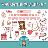 Valentine's Clipart color and B&W personal and commercial 