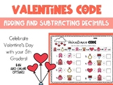 Valentine's Code Math (Adding and Subtracting Decimals)