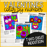 Valentine's Color by Number | Double Digit Addition