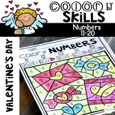 Valentine's Color by Code Numbers 11-20 Activities Februar