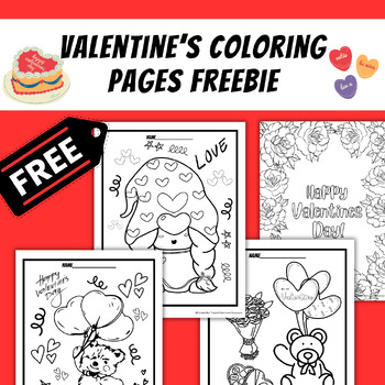 Preview of Valentine's Day Coloring Pages Freebie - February Fun
