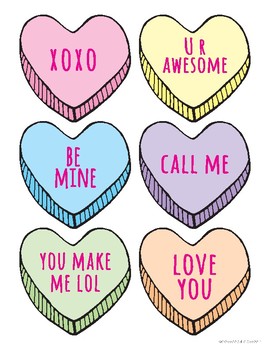 Valentine's Conversation Hearts by Cross-Coast Classroom | TpT