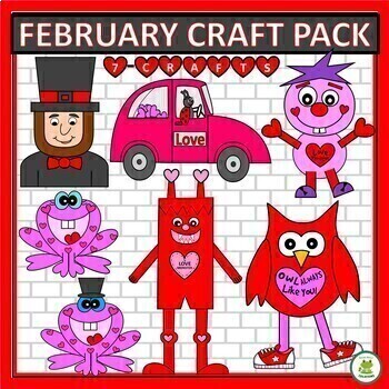 Preview of Valentine's Day Craft Bundle/February Craft Bundle