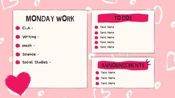 Preview of Valentine's Daily Slides Template