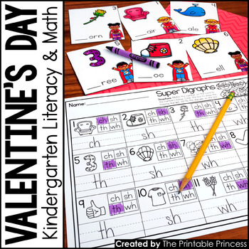 Preview of Valentine's Day Activities and Centers for Kindergarten