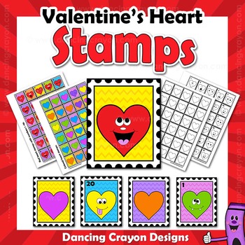 Preview of Valentine's Day Clip Art | Heart Stamps for Classroom Mail