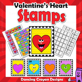 Valentine's Day Clip Art | Heart Stamps for Classroom Mail