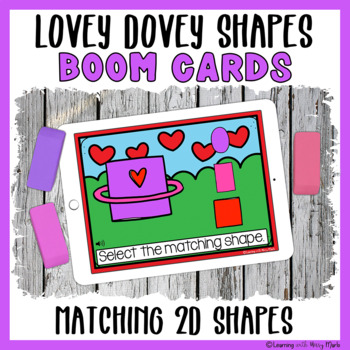 Preview of Valentines Day Math Activities Preschool - 2D Shapes Digital Game Kindergarten
