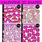 Valentine's Day 2D Shapes Clipart Bundle {Valentine Clipart}