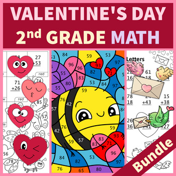 Preview of Valentine's Day 2nd Grade Math | Bundle