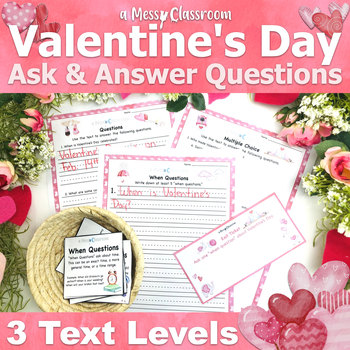 Preview of Valentine’s Day 2nd Grade Reading Nonfiction Text RI.2.1 Ask & Answer Questions
