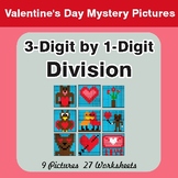 3-Digit by 1-Digit Division - Color-By-Number Valentine's 