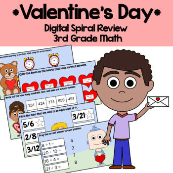 Preview of Valentine's Day 3rd Grade Multiplication Google Slides | Math Facts Fluency