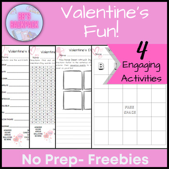 Preview of Valentine's Day - 4 Engaging, No Prep Activities