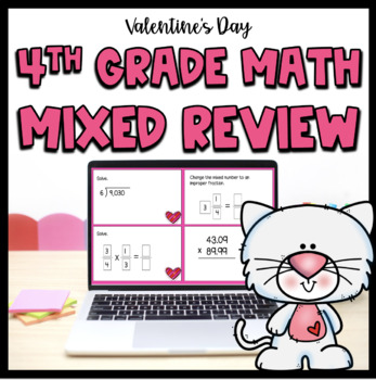 Preview of Valentine's Day 4th Grade Math Spiral Review