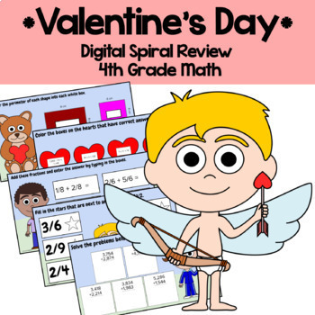 Preview of Valentine's Day 4th Grade Multiplication Google Slides | Math Facts Fluency