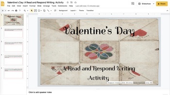 Preview of Valentine's Day: A Read and Respond Activity 