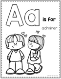 Valentine's Day A to Z Alphabet Coloring Pages