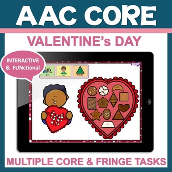 Preview of Valentine's Day AAC Core and Fringe Vocabulary NO PREP Activities