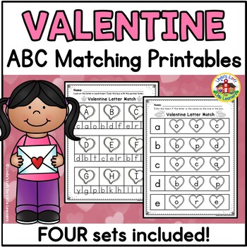 Preview of Valentine's Day ABC Matching Printables | Worksheets