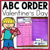 Valentine's Day ABC Order Center and Cut Paste Worksheet |
