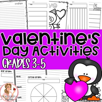 Preview of Valentine's Day NO PREP Activities Grades 3rd-5th 