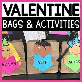 Preview of Valentines Day Bag Craft and Activities - Name Craftivity, Word Search & Letter