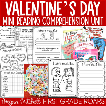 Preview of Valentine's Day Activities Book Companions Writing Crafts Reading Comprehension