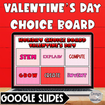 Preview of Valentine's Day Activities Choice Board | Valentines Project Menu
