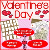 Valentine's Day Math Activities - Fun Worksheets and Memory Game