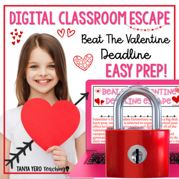 Preview of Valentine's Day Digital Escape Room Math Game