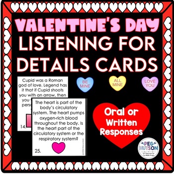 Preview of Valentine's Day Activities: Listening Comprehension Cards