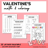 Valentine's Day Activities | Math & Coloring Worksheets | 