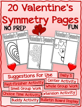 Preview of Valentine's Day Activities - Math Symmetry Worksheets