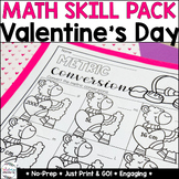 Valentine's Day Activities Math Worksheets - No Prep - 4th