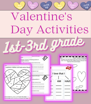 Preview of No-Prep Math and Reading: Independent Work Packet, Valentine's Edition