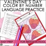 Valentine's Day Activities Middle School Color By Number L