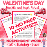 Valentine's Day Activities Puzzles Middle High School Sub 